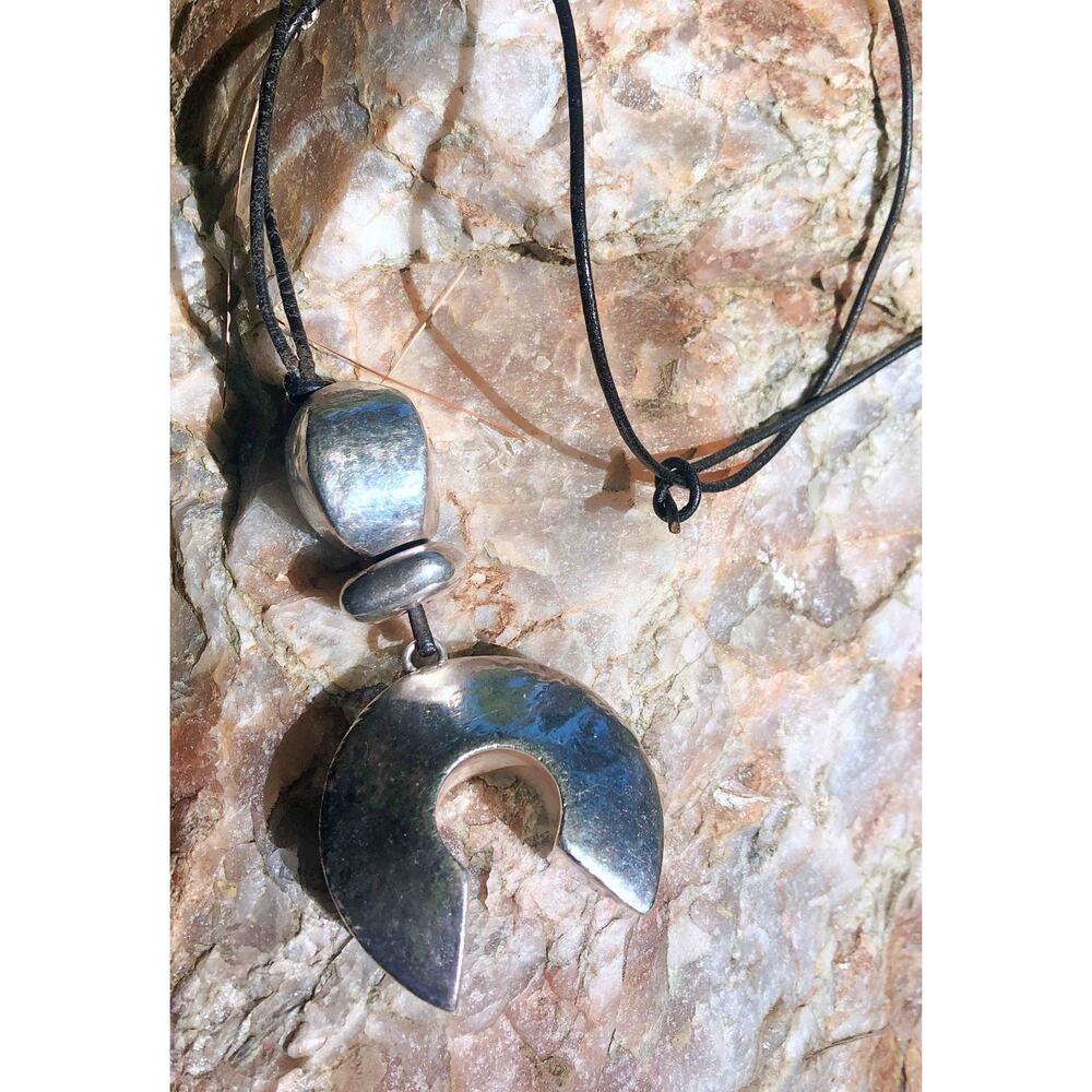 Signed Simon Sebbag Sterling Modernist 3 Piece Necklace - Picture 2 of 5